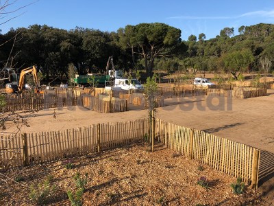 8 valla de madera castaño